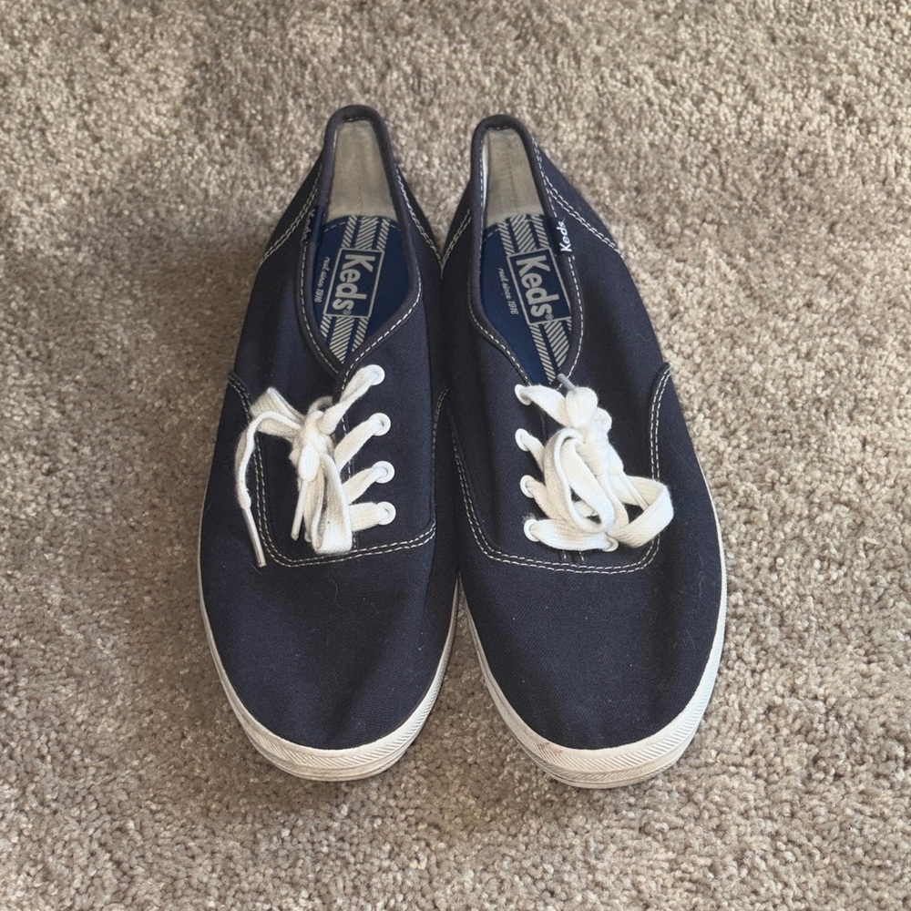 Keds Navy Canvas Sneakers with White Laces